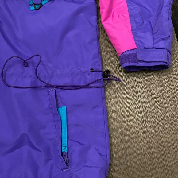 Columbia Sportswear RS Windbreaker Pink Purple Teal Retro 80s 90s Jacket Size XL - Picture 9 of 16